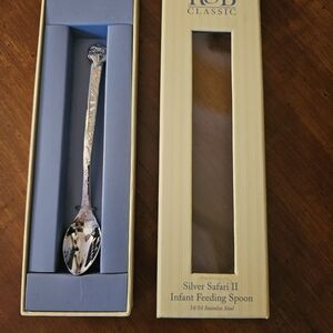 Reed & Barton Silver Safari II Feeding Infant Spoon New Ostrich